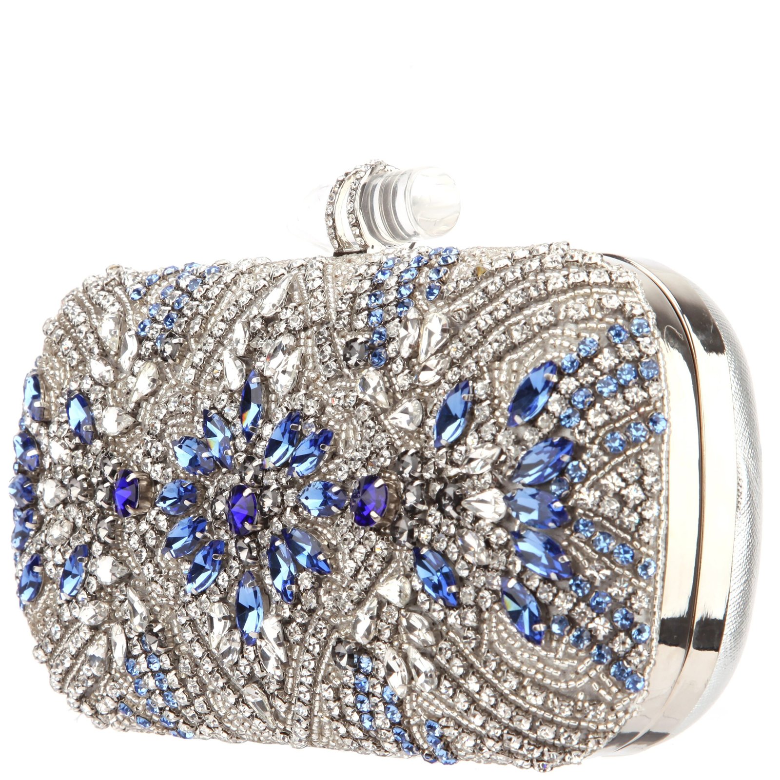 Nina Shoes Gelsey Silver Crystal Embellished Minaudiere