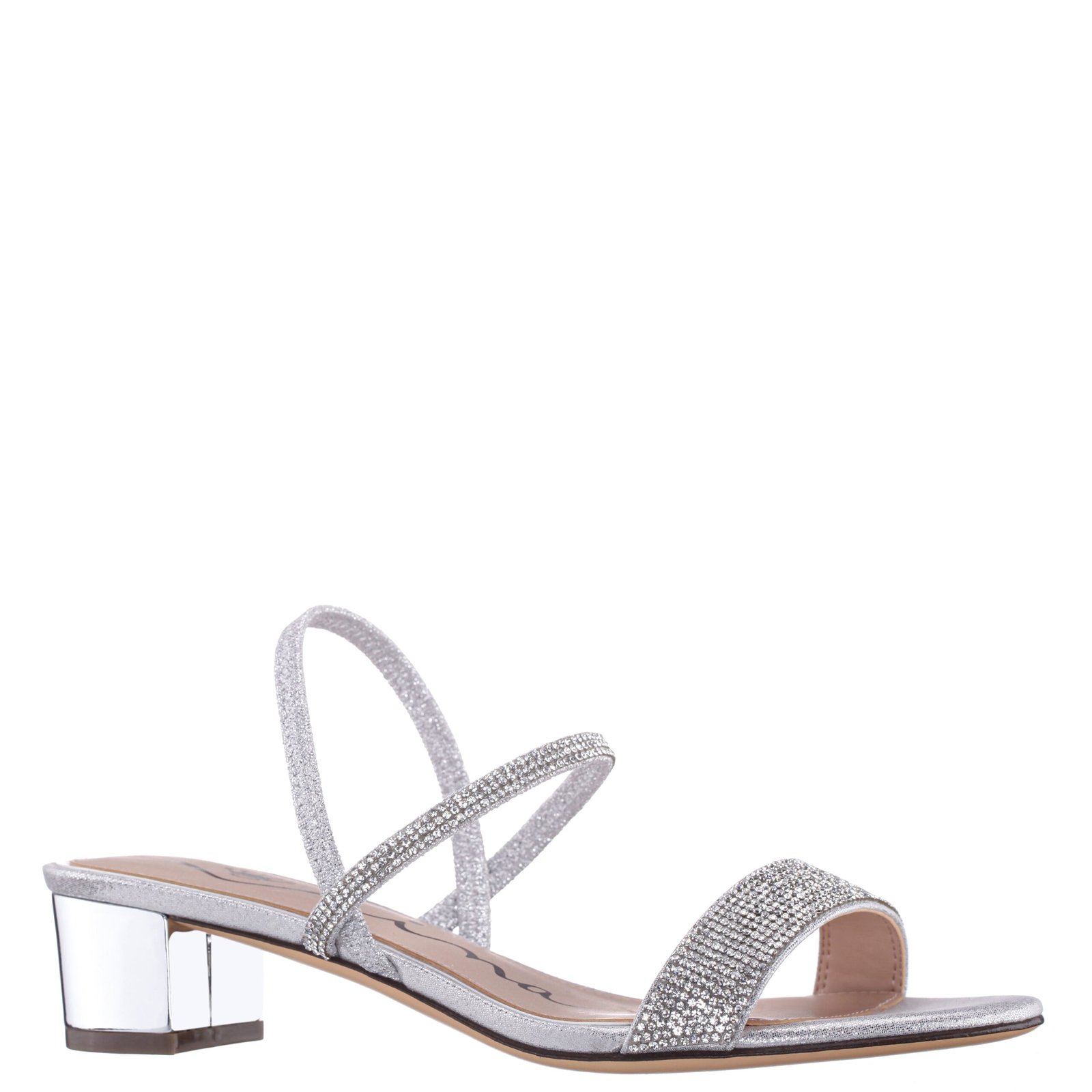 Nina Shoes Gwenda Silver Sandal Low-Heel Sandals