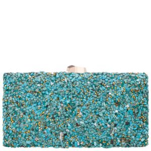 Nina Shoes Gypsy Turquoise Stone/Resin Hotfix Minaudiere