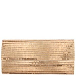 Nina Shoes Hope Gold Allover "Squares" Crystal Clutch