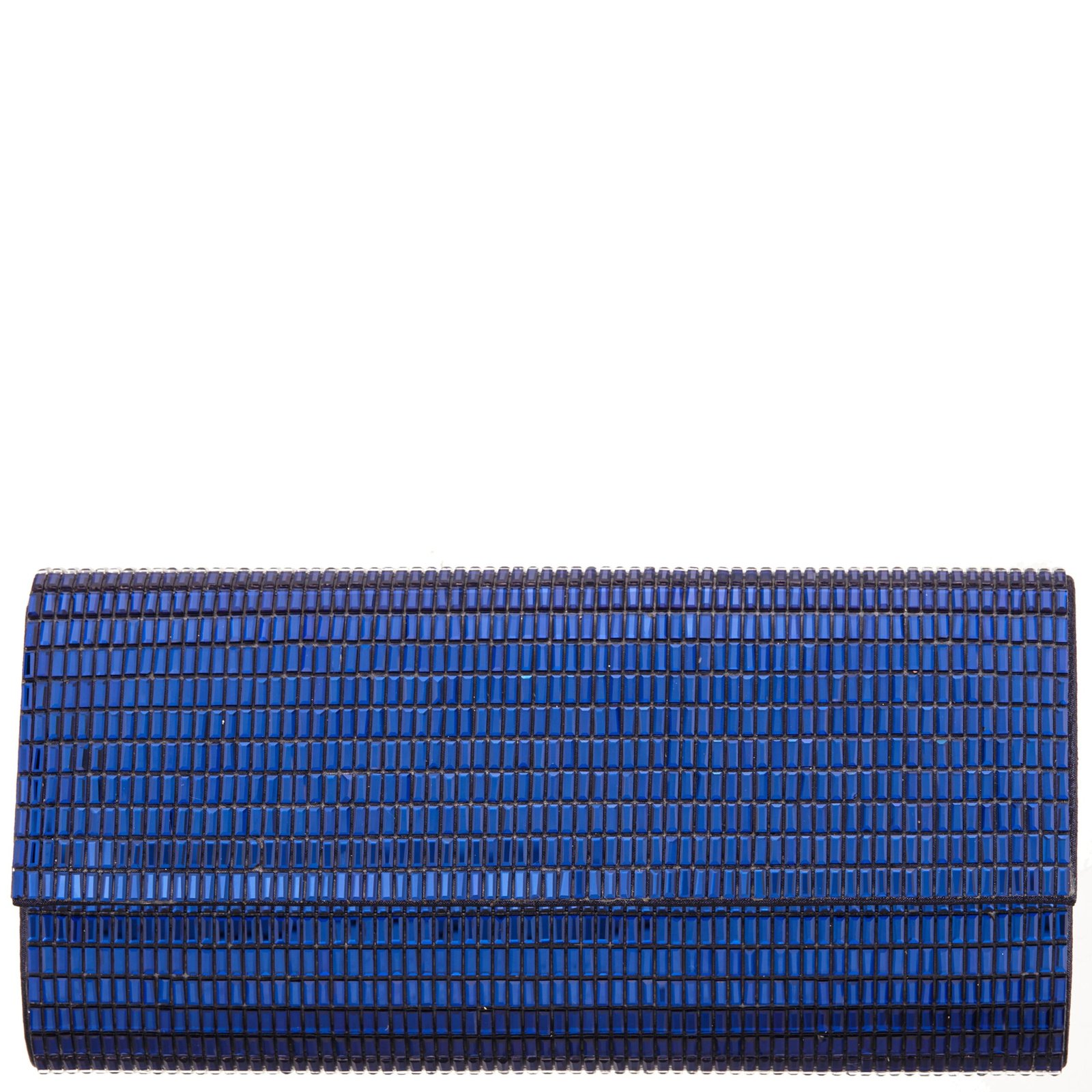 Nina Shoes Hope Navy Allover "Squares" Crystal Clutch