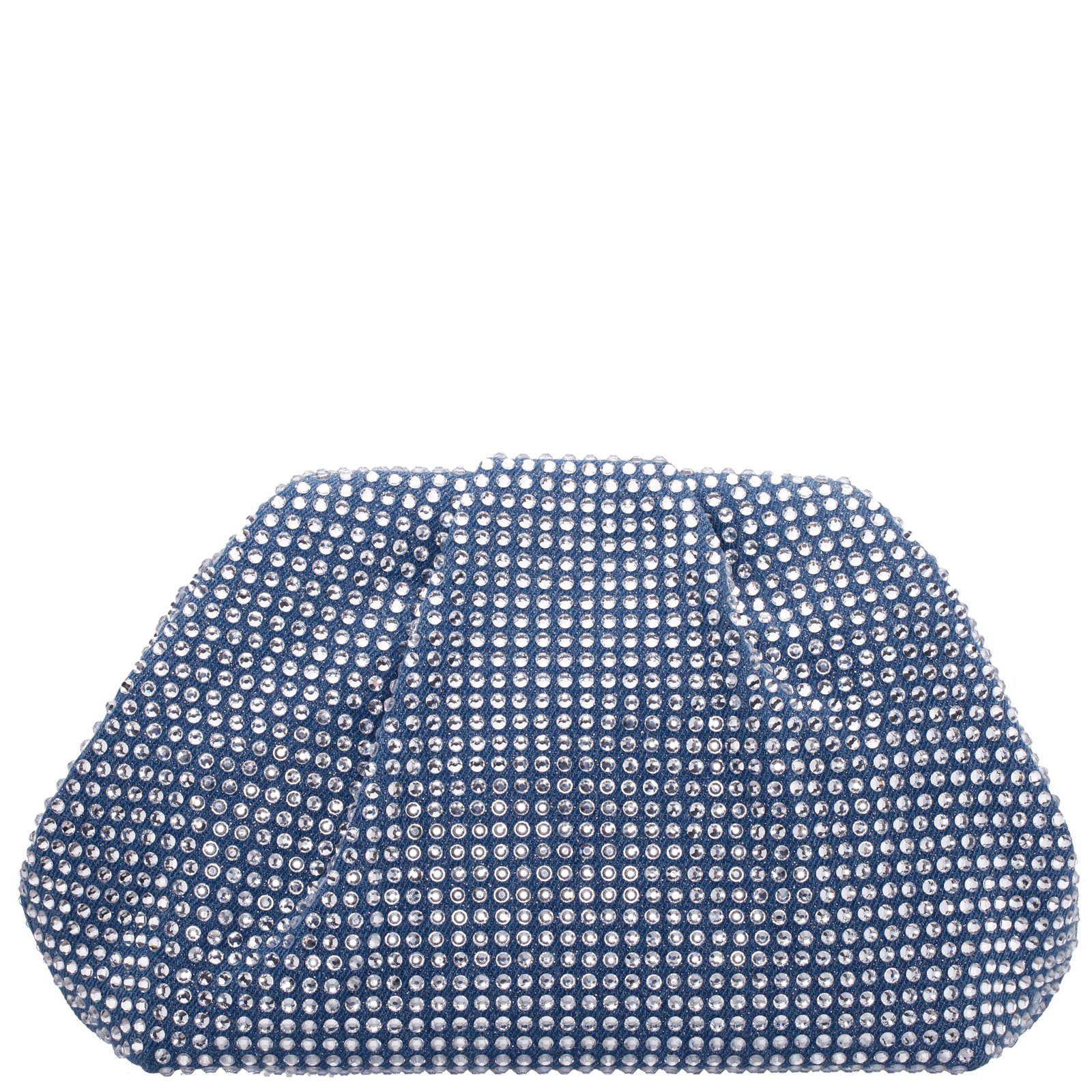 Nina Shoes Indulge Denim Crystal Encrusted Frame Satchel