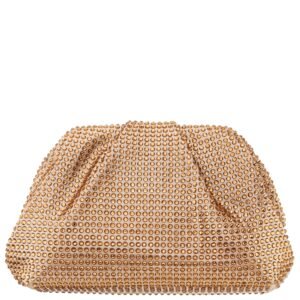 Nina Shoes Indulge Taupe Crystal Encrusted Frame Satchel