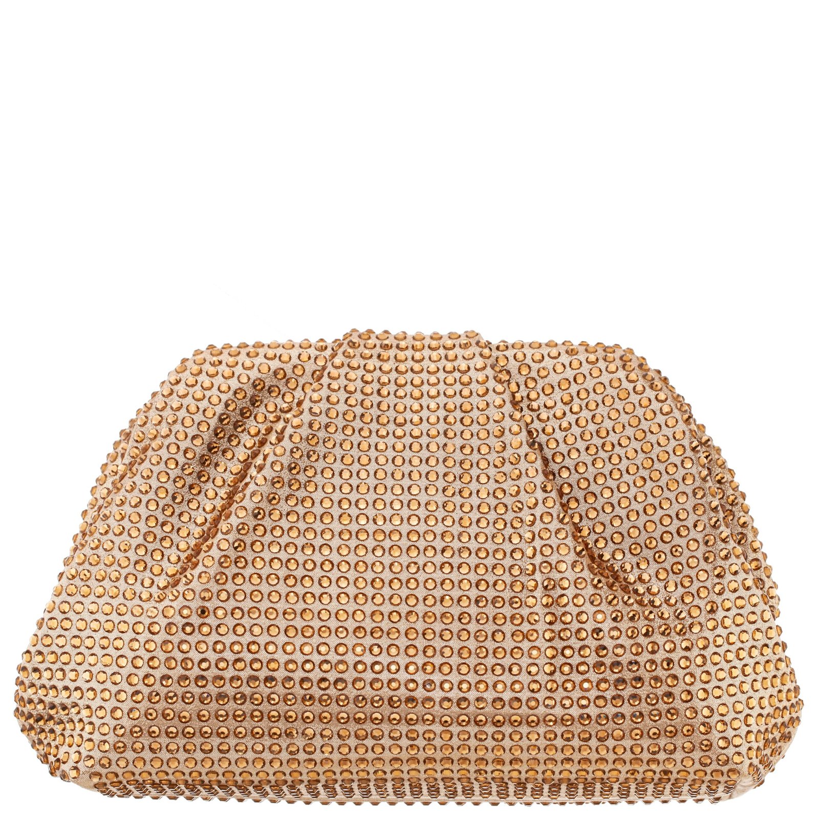Nina Shoes Indulge Taupe Crystal Encrusted Frame Satchel