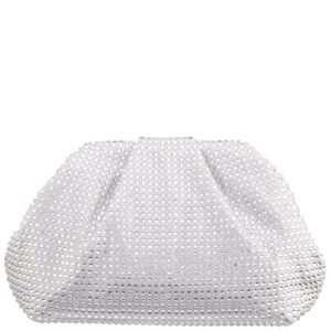 Nina Shoes Indulge True Silver Crystal Encrusted Frame Satchel