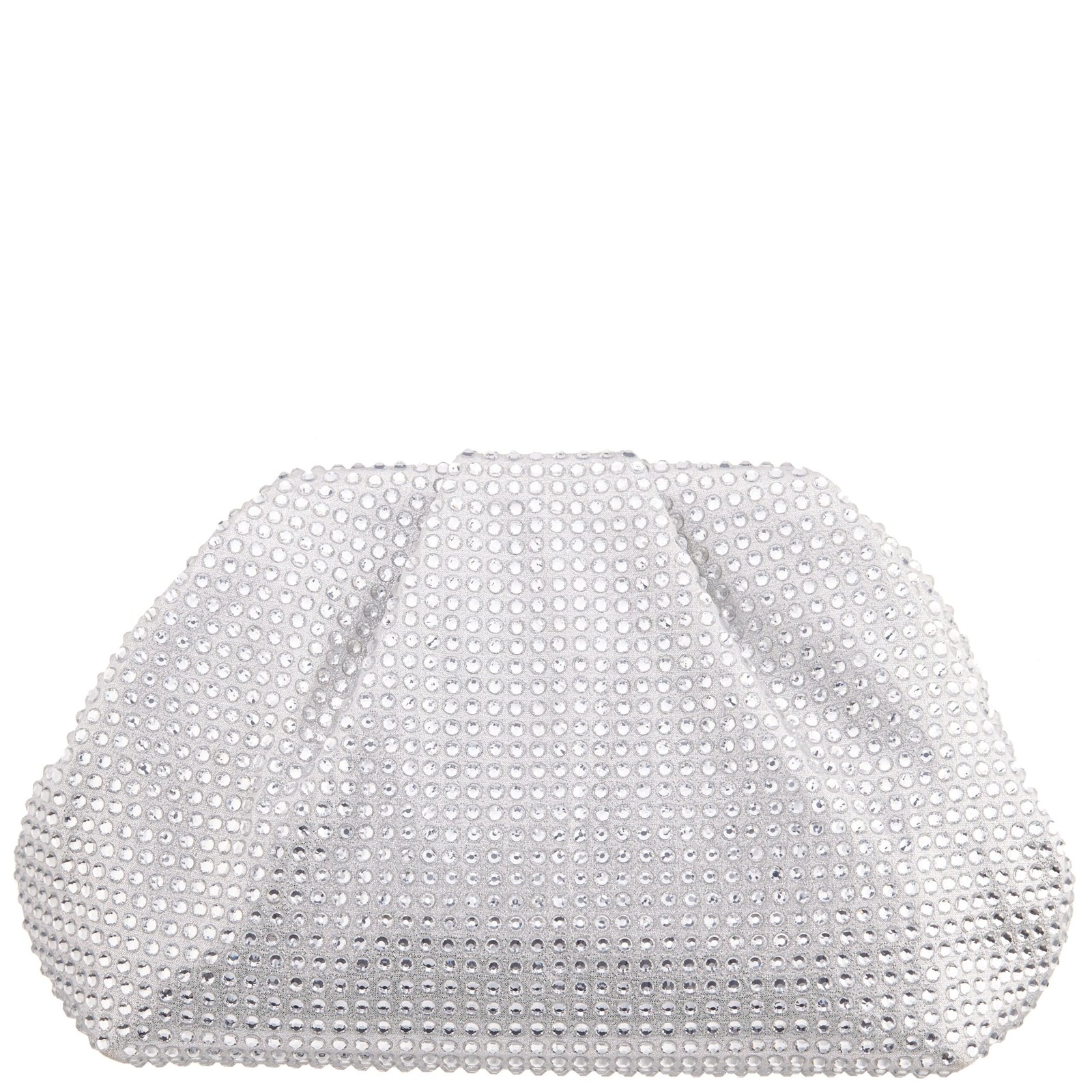 Nina Shoes Indulge True Silver Crystal Encrusted Frame Satchel