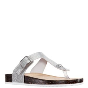 Nina Shoes Girls Kadie Silver-Glitter Fabric