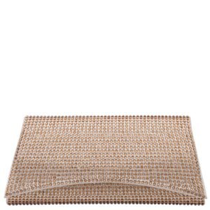 Nina Shoes Kallie Gold Reflective Suedette/Glass Crystal Clutch