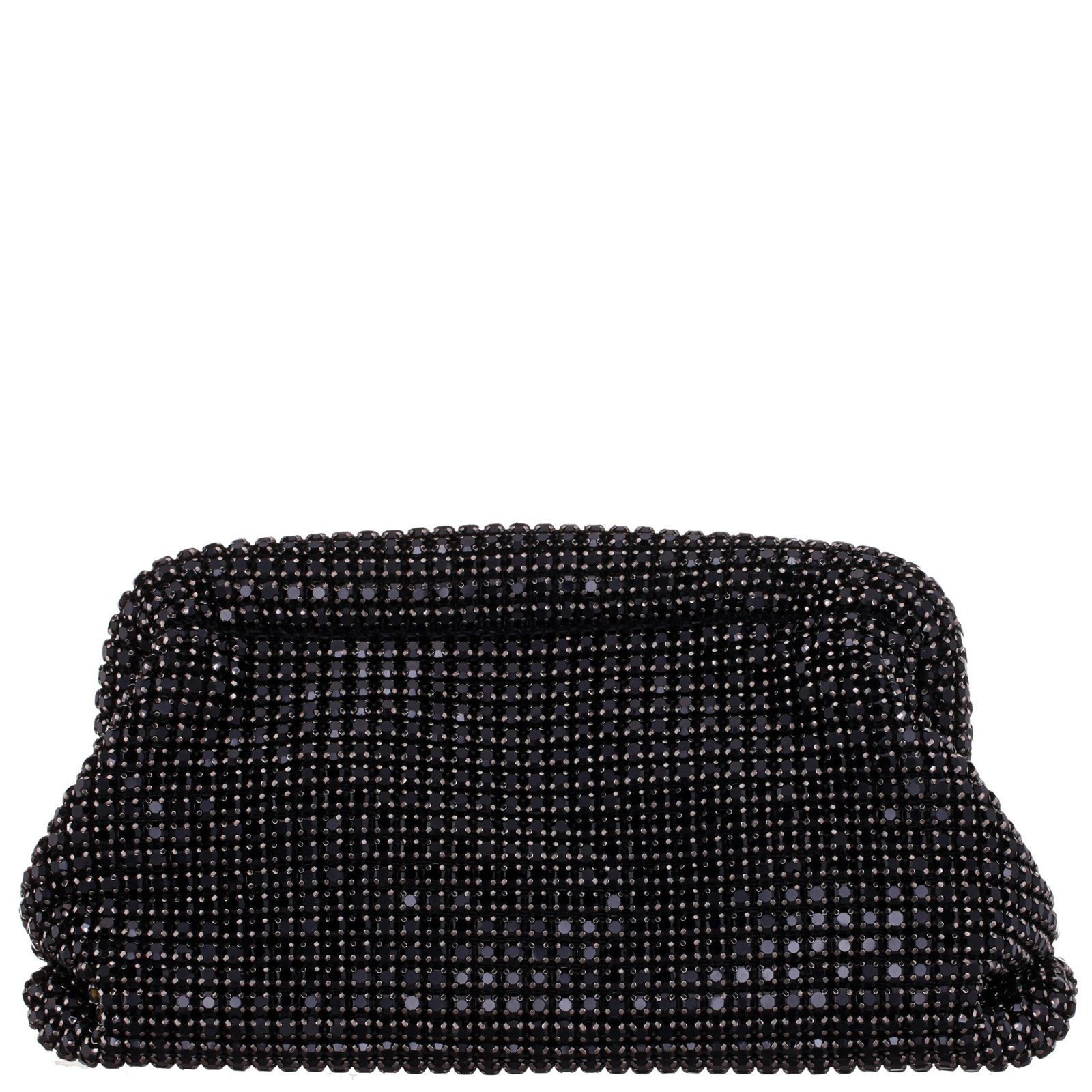 Nina Shoes Kara Black Glass Crystal Frame Clutch