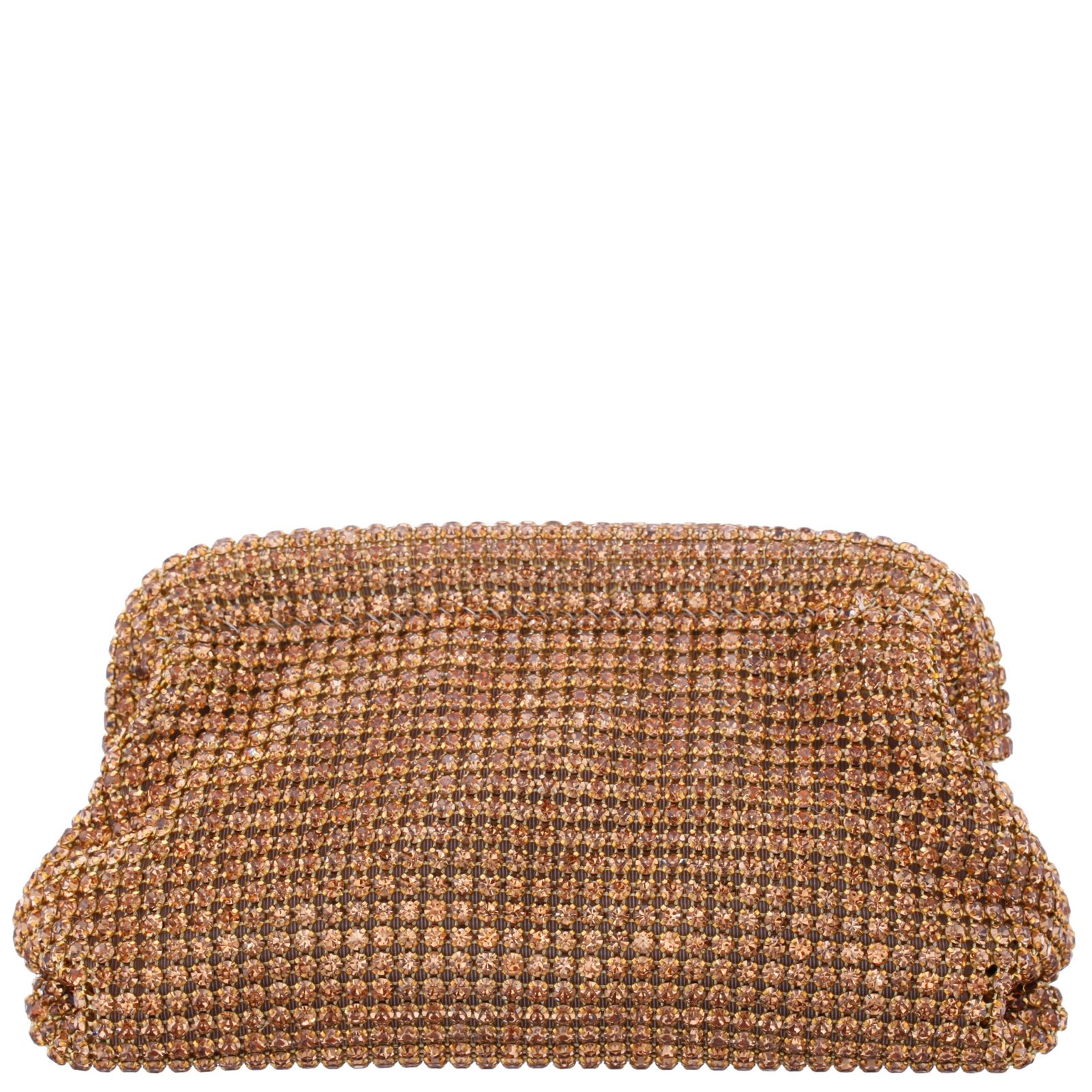 Nina Shoes Kara Dark Gold Glass Crystal Frame Clutch