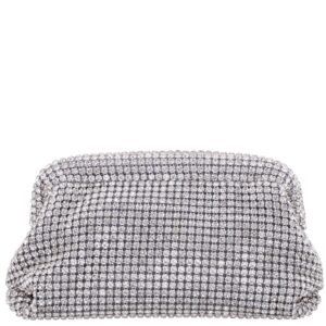 Nina Shoes Kara Silver Glass Crystal Frame Clutch