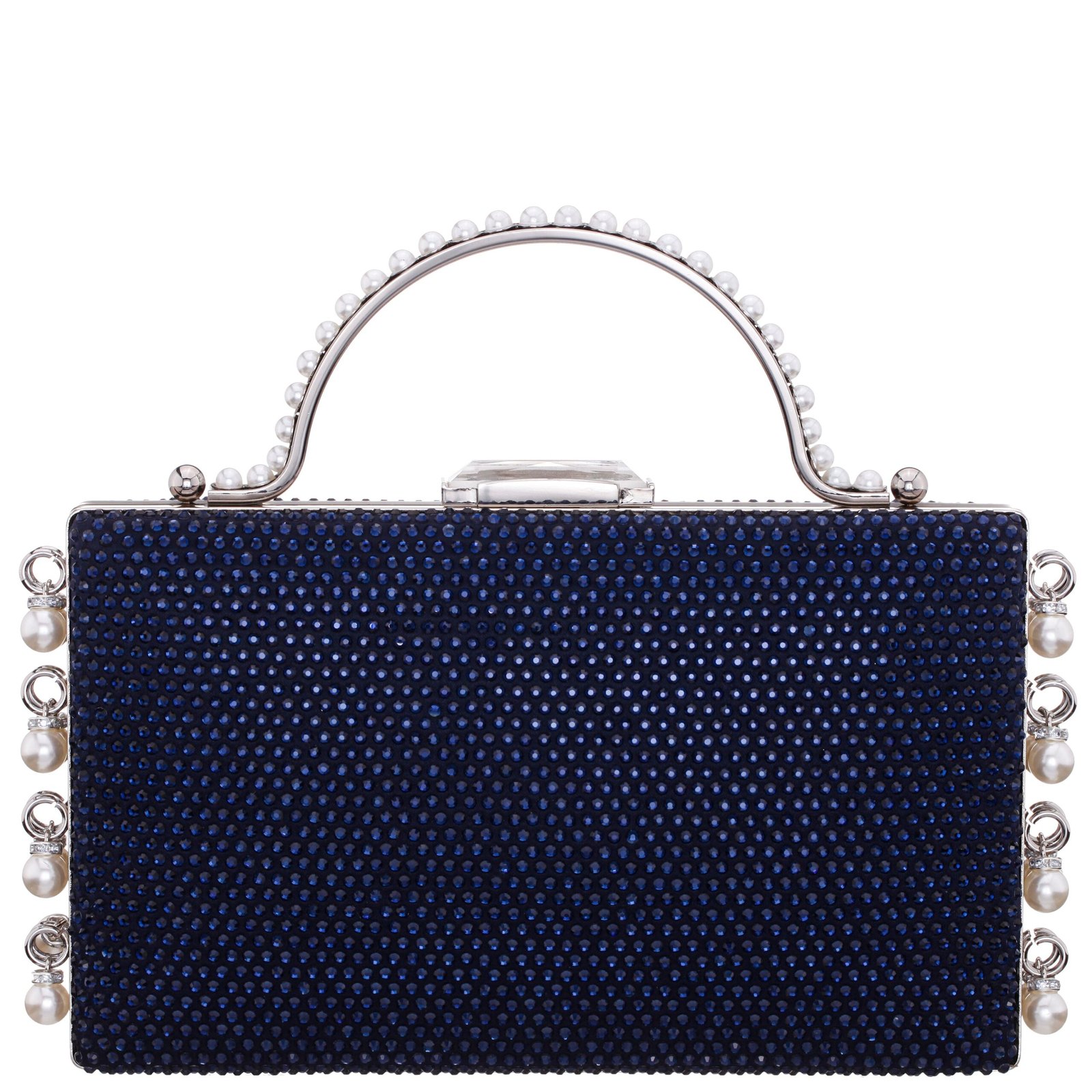Nina Shoes Kelly Women's Navy Earl Dangle Crystal Embellished Minaudiere
