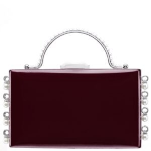 Nina Shoes Kelly Women's Bordeaux Earl Dangle Crystal Embellished Minaudiere