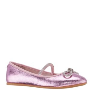 Nina Shoes Girls Kendalla Light Pink-Crackle Metallic