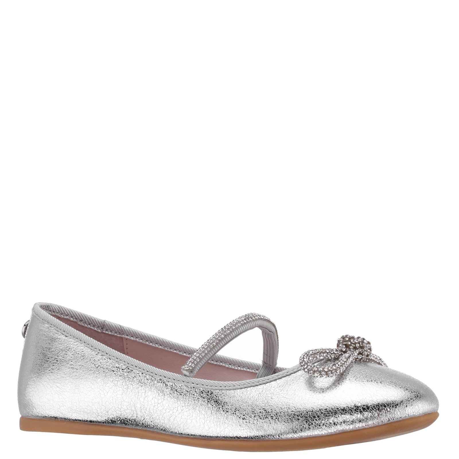 Nina Shoes Girls Kendalla Silver-Crackle Metallic