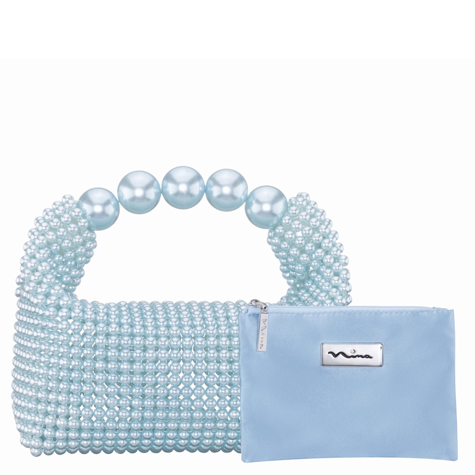 Nina Shoes Kiki Icy Blue Plastic Pearl Hobo Bag