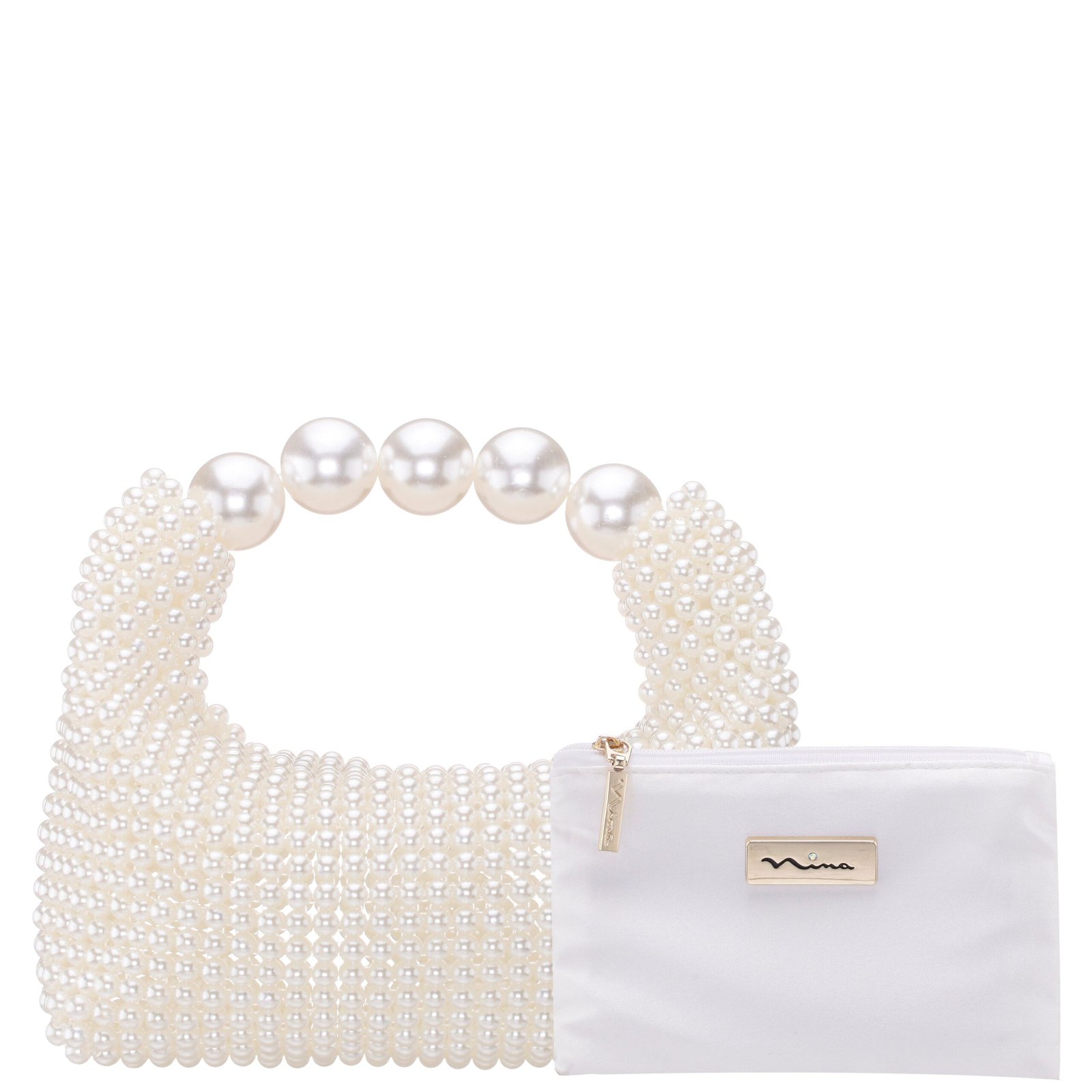 Nina Shoes Kiki Ivory Plastic Pearl Hobo Bag
