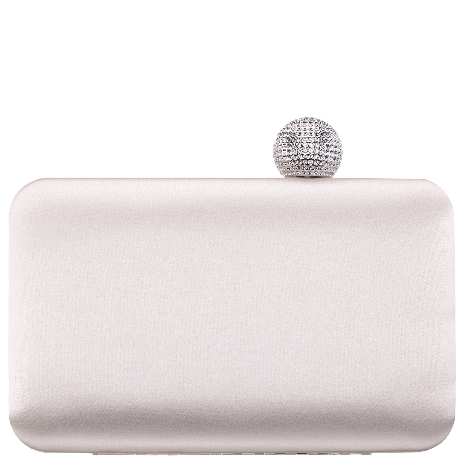 Nina Shoes Kimberly Ivory Satin Minaudiere W/Crystal Clasp