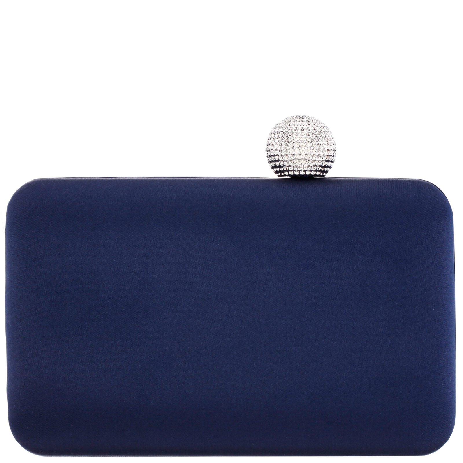 Nina Shoes Kimberly New Navy Satin Minaudiere With Crystal Clasp