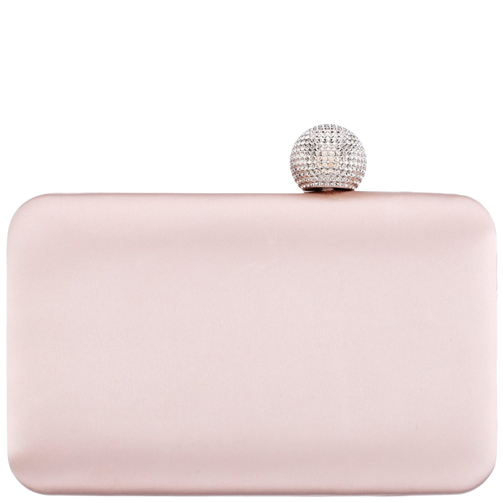 Nina Shoes Kimberly Pearl Rose Satin Minaudiere With Crystal Clasp