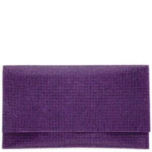 Nina Shoes Kimora Dark Lavender Crystal Beaded Clutch