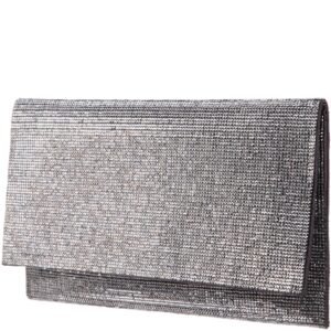 Nina Shoes Kimora Gunmetal Crystal Beaded Envelope Clutch