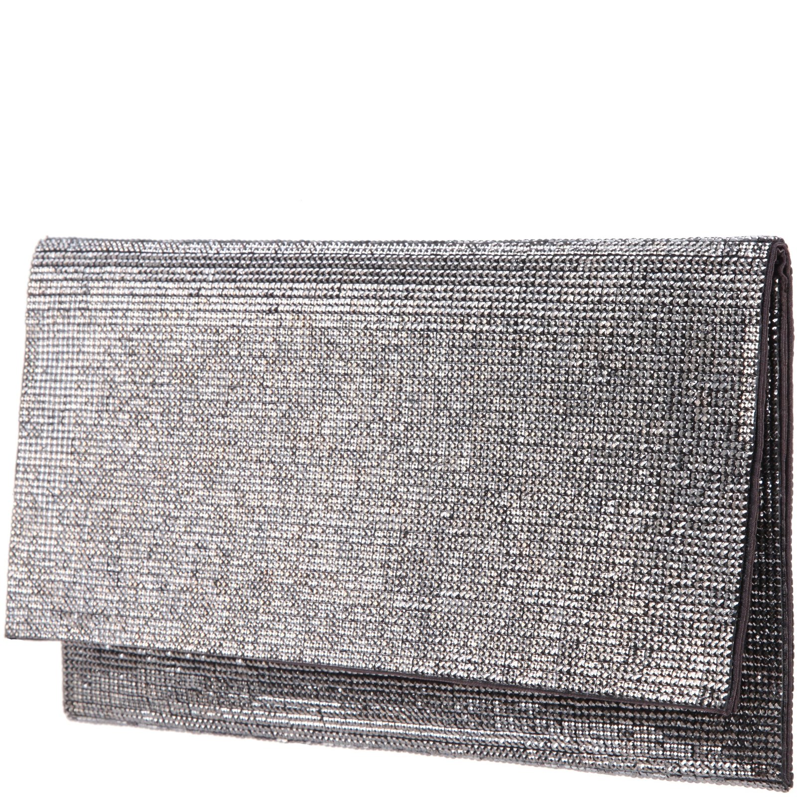 Nina Shoes Kimora Gunmetal Crystal Beaded Envelope Clutch