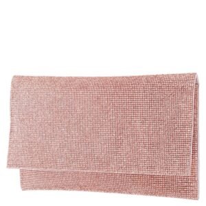 Nina Shoes Kimora Rose Gold Crystal Beaded Envelope Clutch