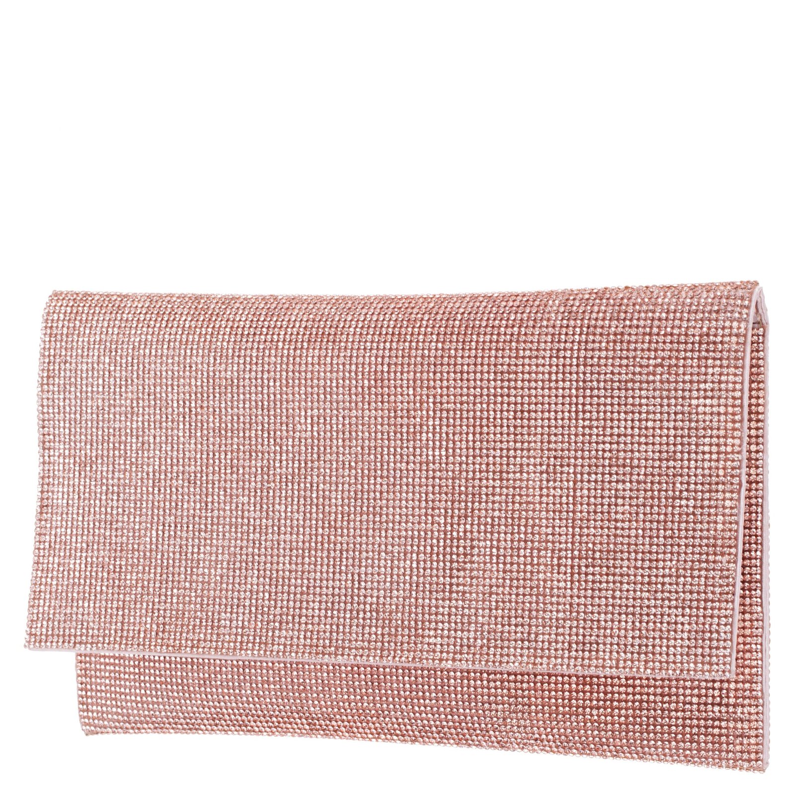 Nina Shoes Kimora Rose Gold Crystal Beaded Envelope Clutch