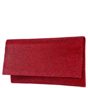 Nina Shoes Kimora Siam Red Crystal Beaded Envelope Clutch