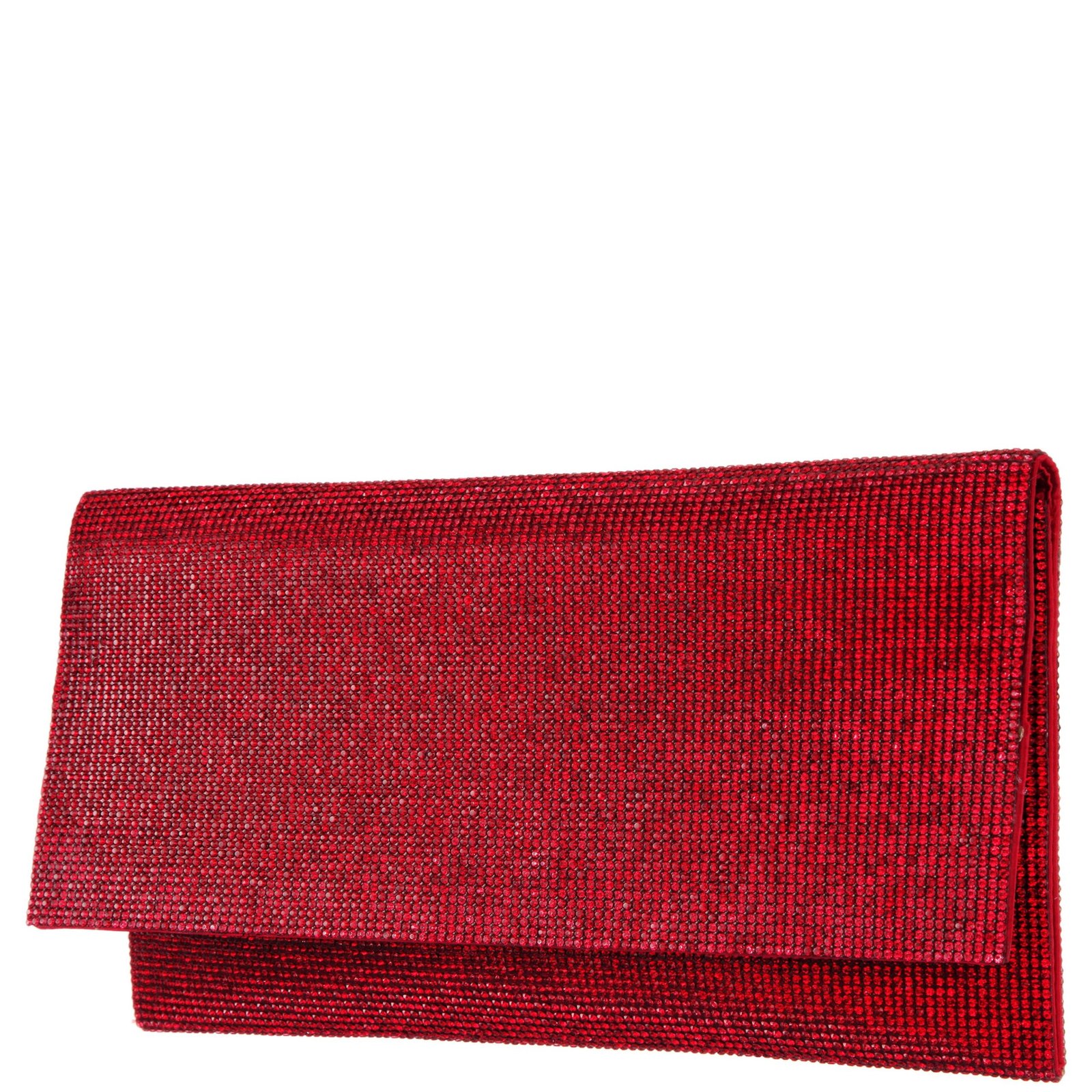 Nina Shoes Kimora Siam Red Crystal Beaded Envelope Clutch