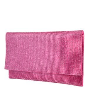 Nina Shoes Kimora Ultra Pink Crystal Beaded Envelope Clutch