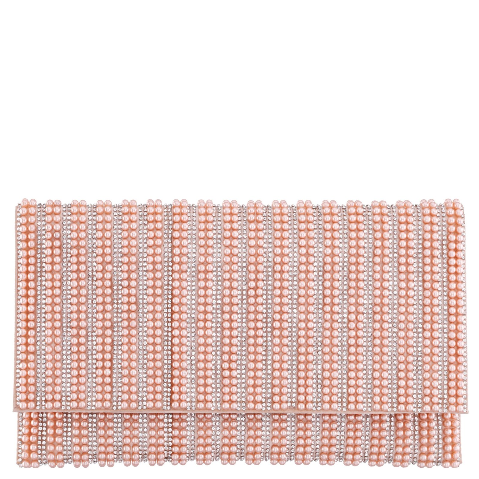Nina Shoes Kimora Pearl Rose Allover Pearl/Crystal Envelope Clutch
