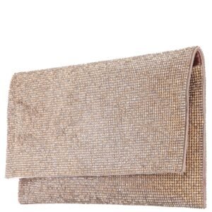 Nina Shoes Kimora Gold Crystal Beaded Envelope Clutch