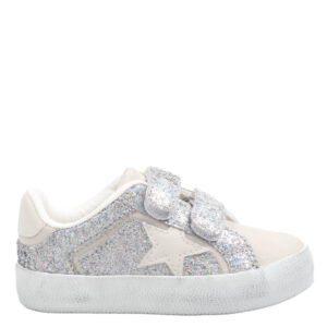 Nina Shoes Girls Koryana-T Silver Glitter Low Top Sneakers