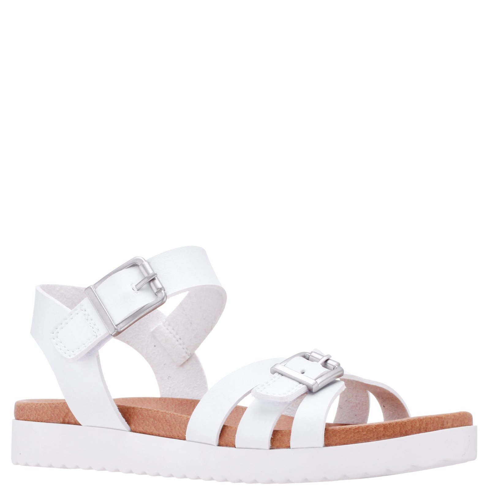 Nina Shoes Girls Lacey White-Tumbled Leather