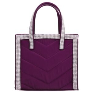 Nina Shoes Lazzo Wine Satin Crystal Trimmed Satchel