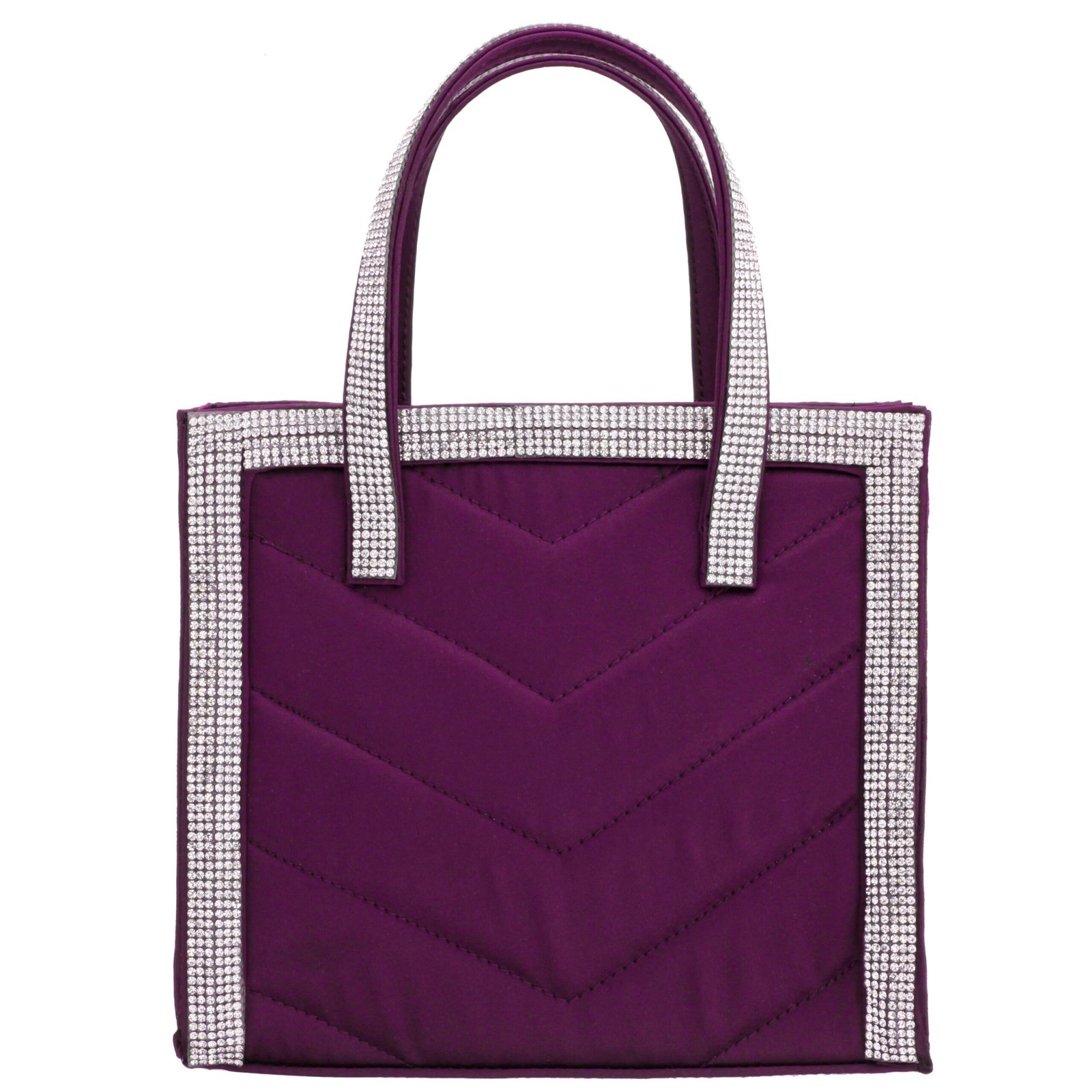 Nina Shoes Lazzo Wine Satin Crystal Trimmed Satchel