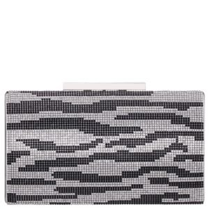 Nina Shoes Lea Black Glass Crystal/Reflective Suedette Minaudiere