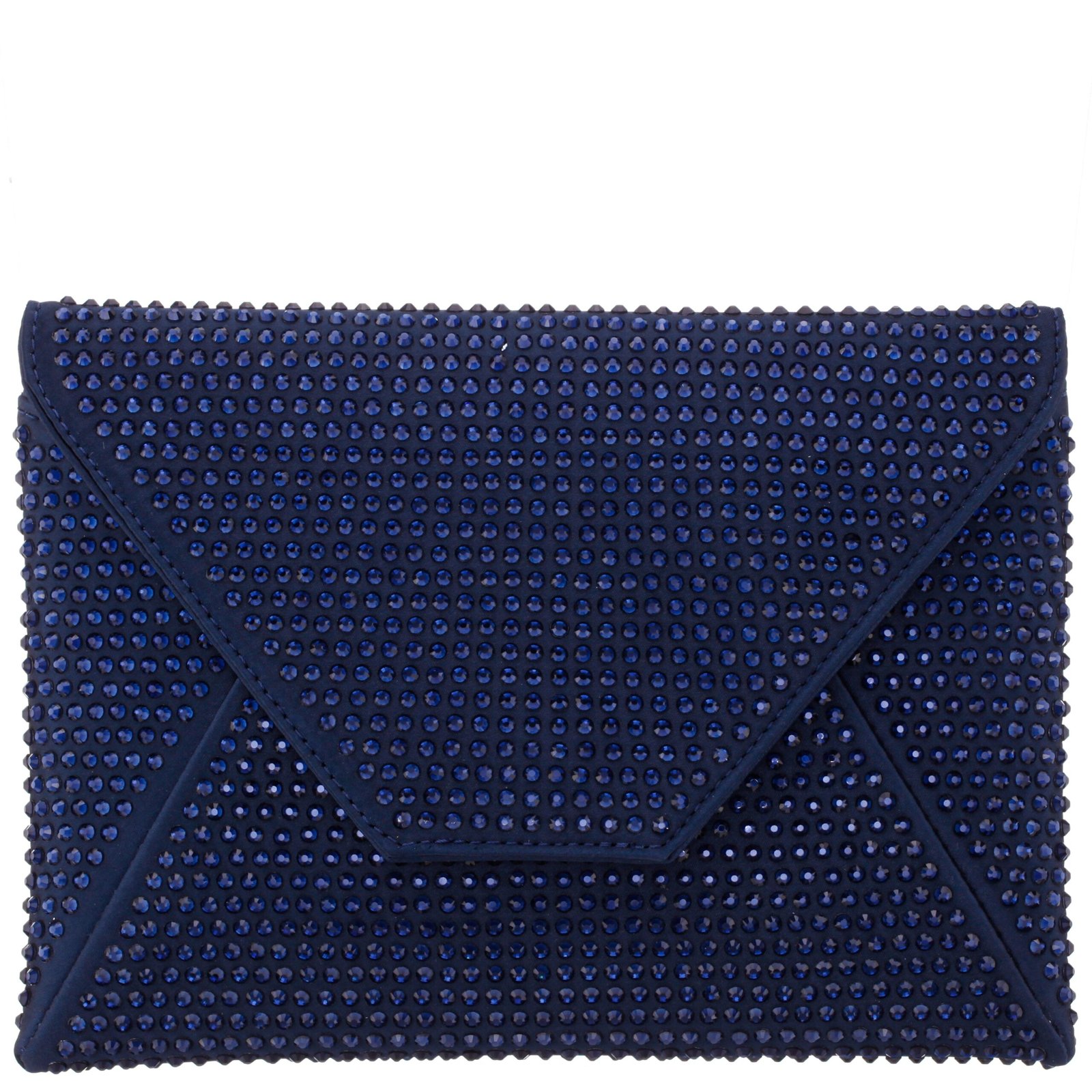 Nina Shoes Lorna Women's Navy Rystal Encrusted Square Envelope Clutch