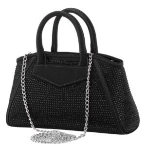 Nina Shoes Lyna-L Black Glass Crystal/Satin Satchel