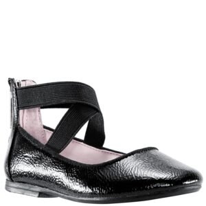 Nina Shoes Girls Marissa Black Crinkle Patent
