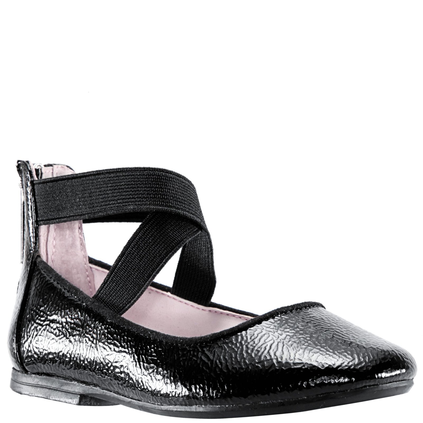 Nina Shoes Girls Marissa Black Crinkle Patent