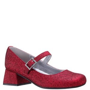 Nina Shoes Girls Mila Red Glitter Heel Mary Jane Pumps