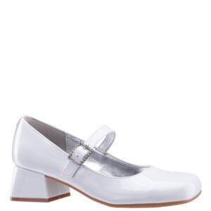 Nina Shoes Girls Mila White Patent Heel Mary Jane Pumps