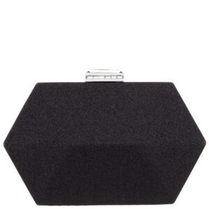 Nina Shoes Molly Black Geometric Metallic Glitter Minaudiere