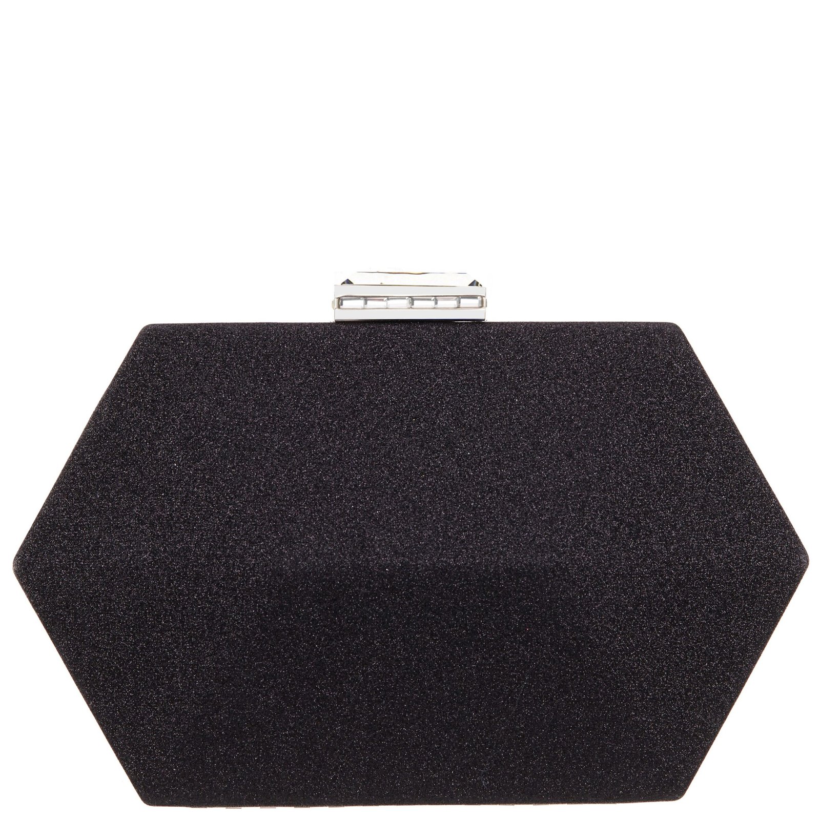 Nina Shoes Molly Black Geometric Metallic Glitter Minaudiere