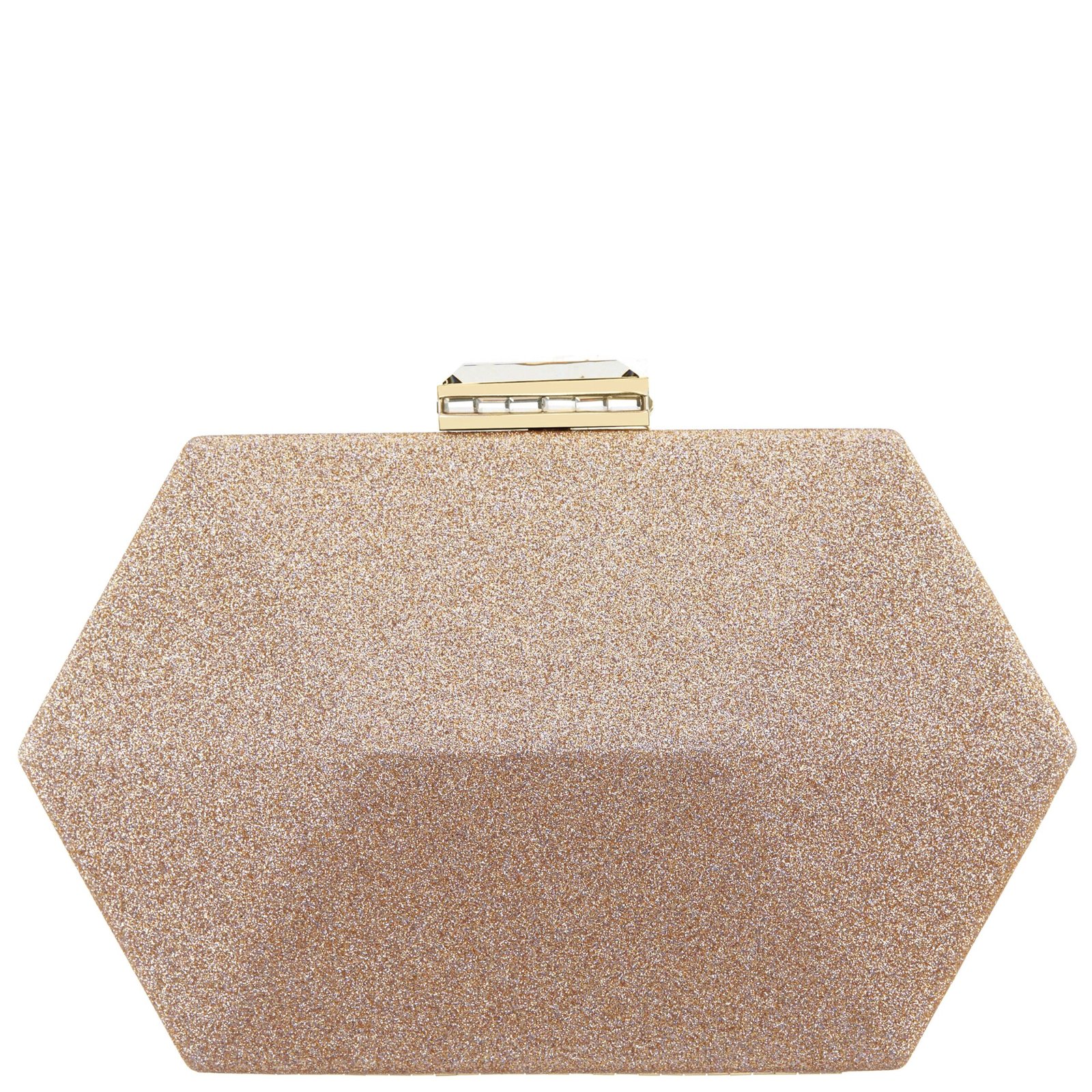 Nina Shoes Molly Nude Geometric Metallic Glitter Minaudiere