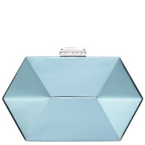 Nina Shoes Molly Sea Green Geometric Mirror Metallic Patent Minaudiere