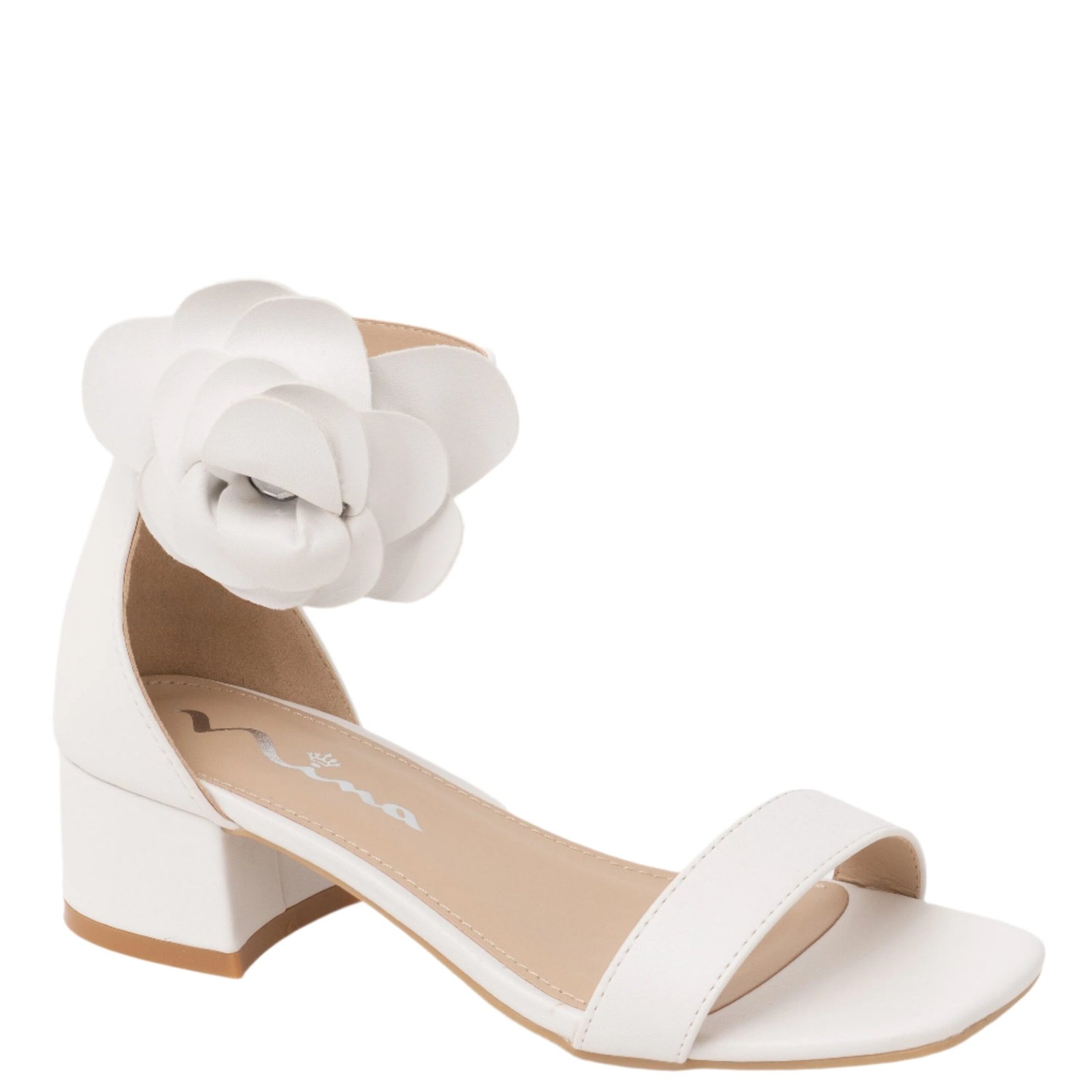 Nina Shoes Girls Mona White Heel Sandal